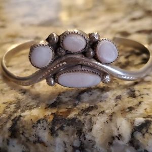 Vintage  rough opal sterling silver bracelet